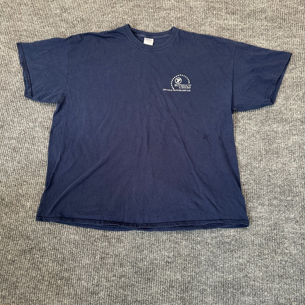 Gildan Without A‎ Doubt Truck Repair T-Shirt XL Navy Blue Graphic Cotton Tee